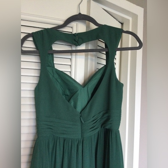 Azazie Raine Dark Green dress with pockets - Picture 4 of 8
